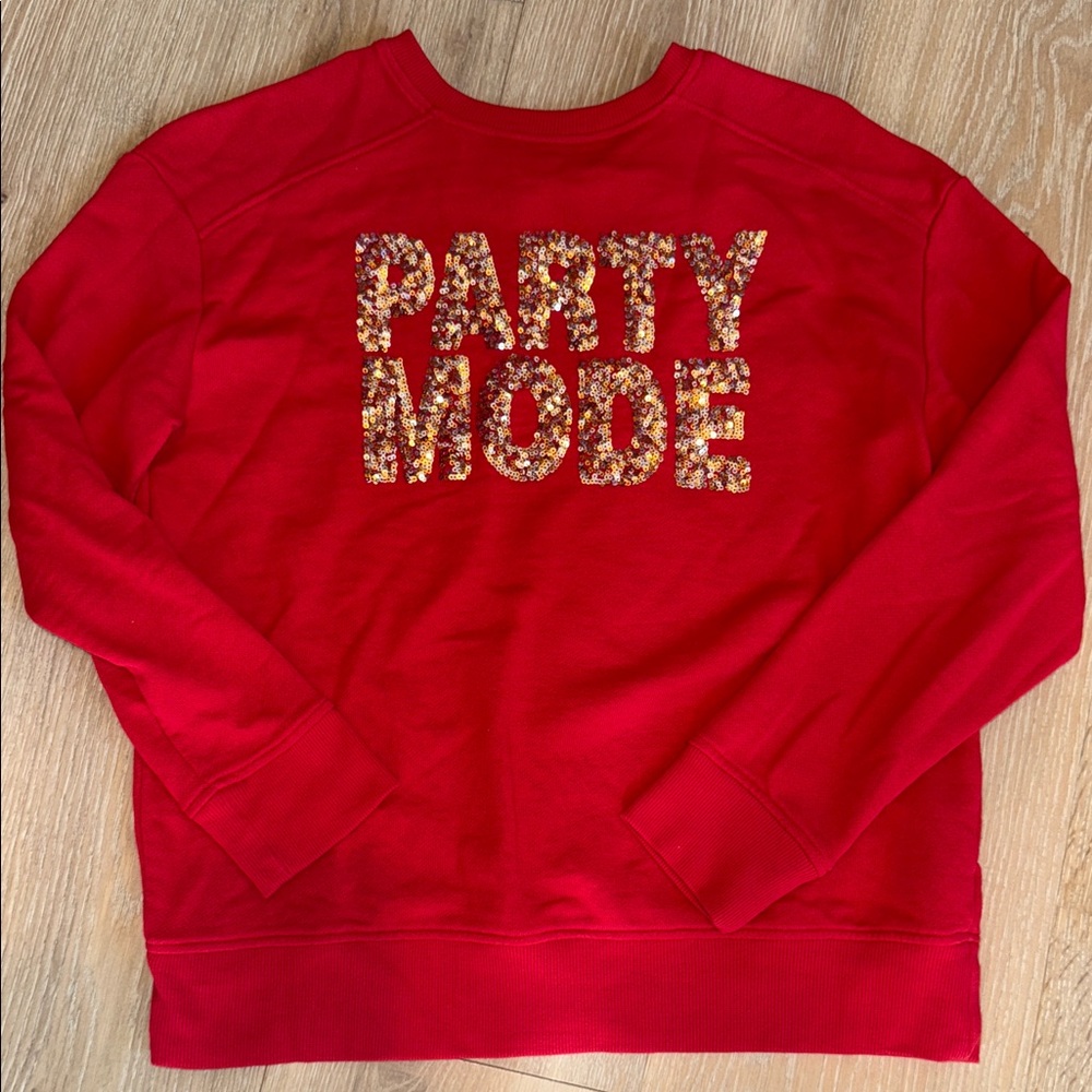 Crown & Ivy Red Party Mode Sweatshirt
